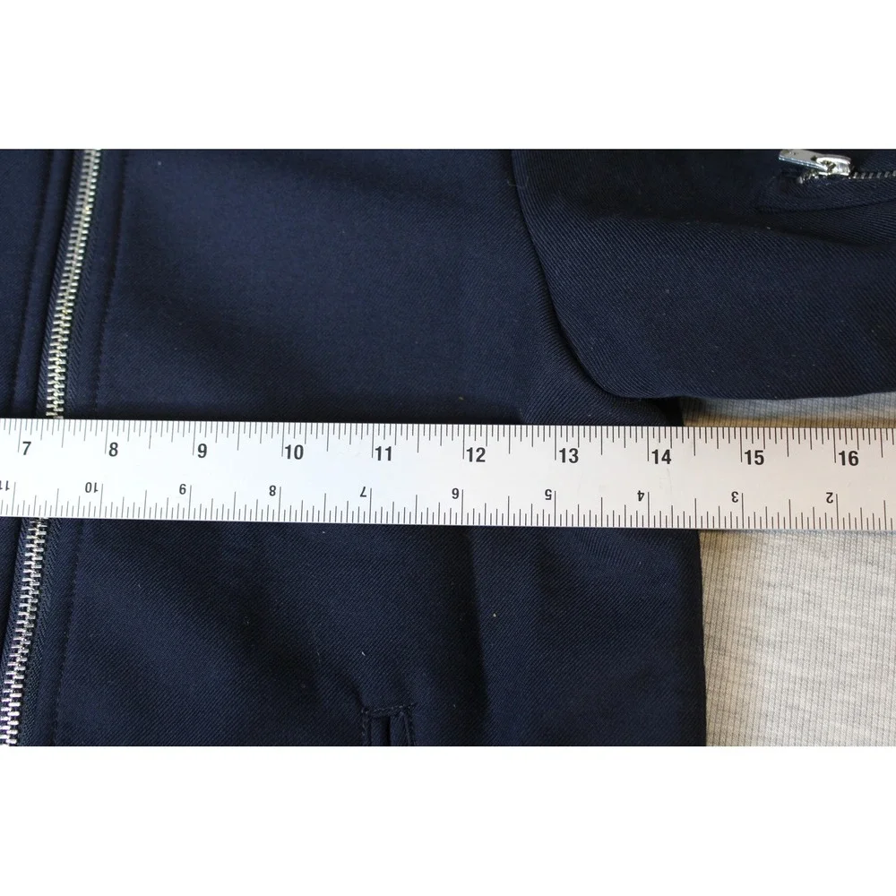 Jacadi Paris Boys Navy Blue Zip Up Bomber Jacket Size 8A 128cm Utility Pocket